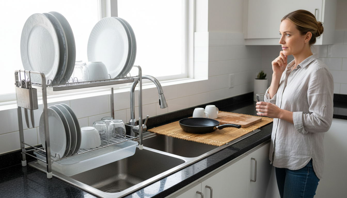 Étagère égouttoir vs égouttoir plat : les différences - decor