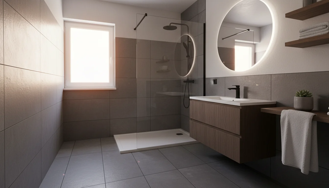 Location courte durée: salle de bain pratique et robuste - ambiance