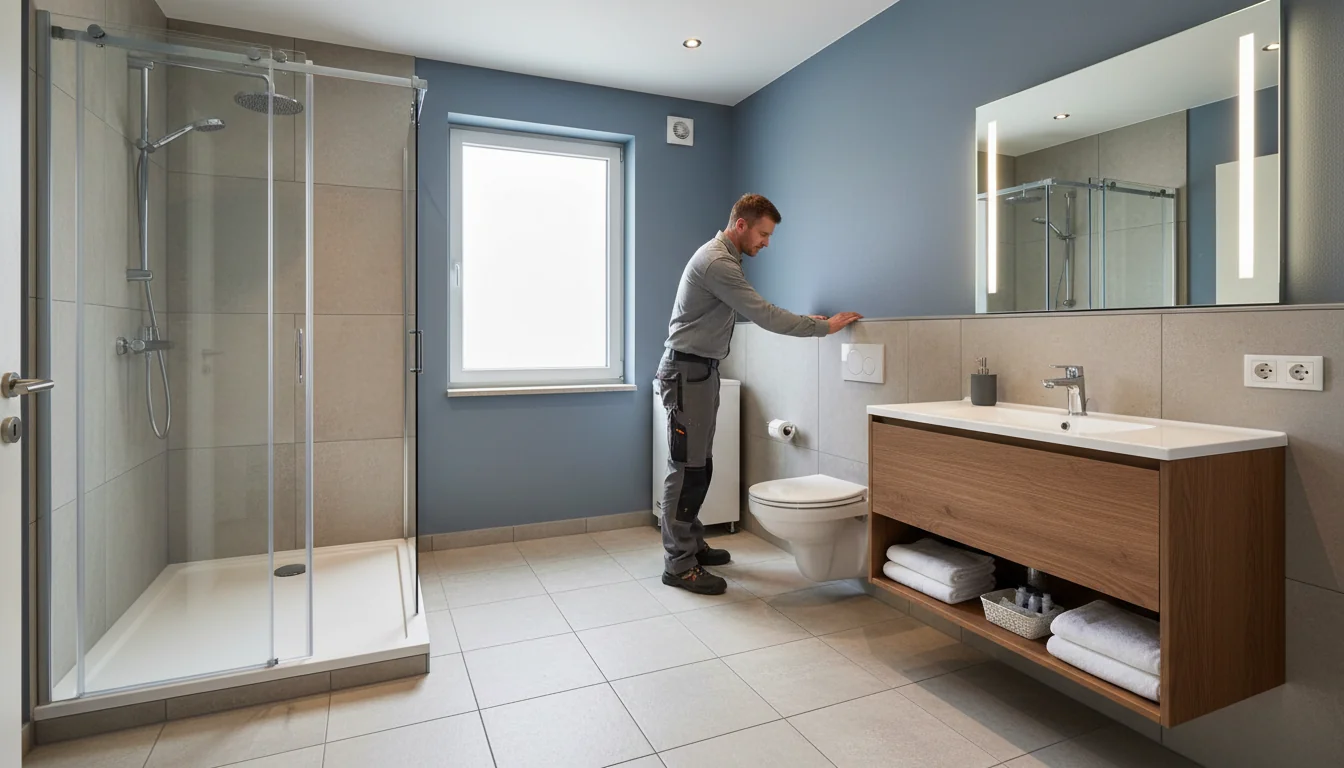 Location courte durée: salle de bain pratique et robuste - decor
