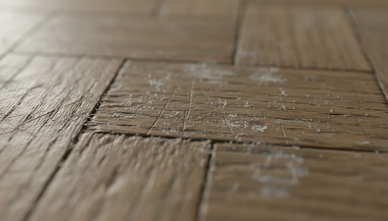 Wiederholte Reibung, die den Parkettboden im Badezimmer beschädigt - decor