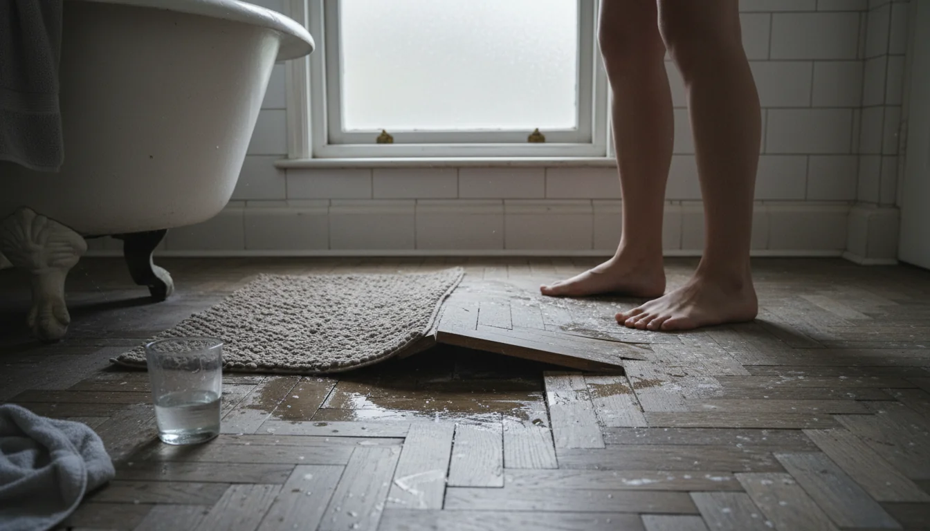 Frottements répétés qui abîment le parquet de salle d’eau - decor
