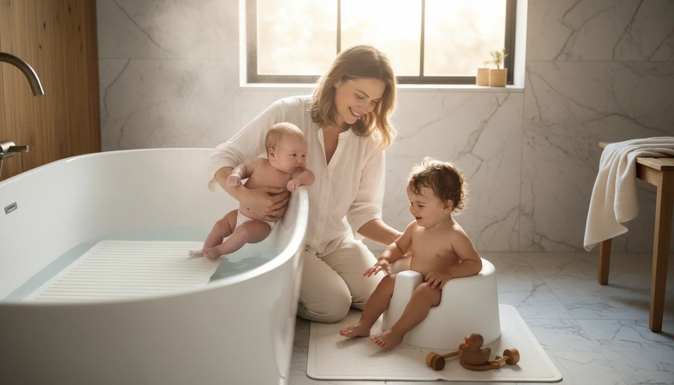 Tapis de baignoire pour bébé ou siège: sécurité au quotidien - ambiance