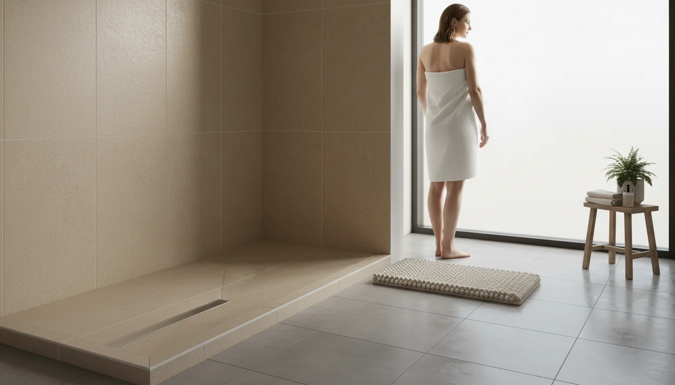 Rénovation: penser antiglisse et séchage autour de la douche - ambiance