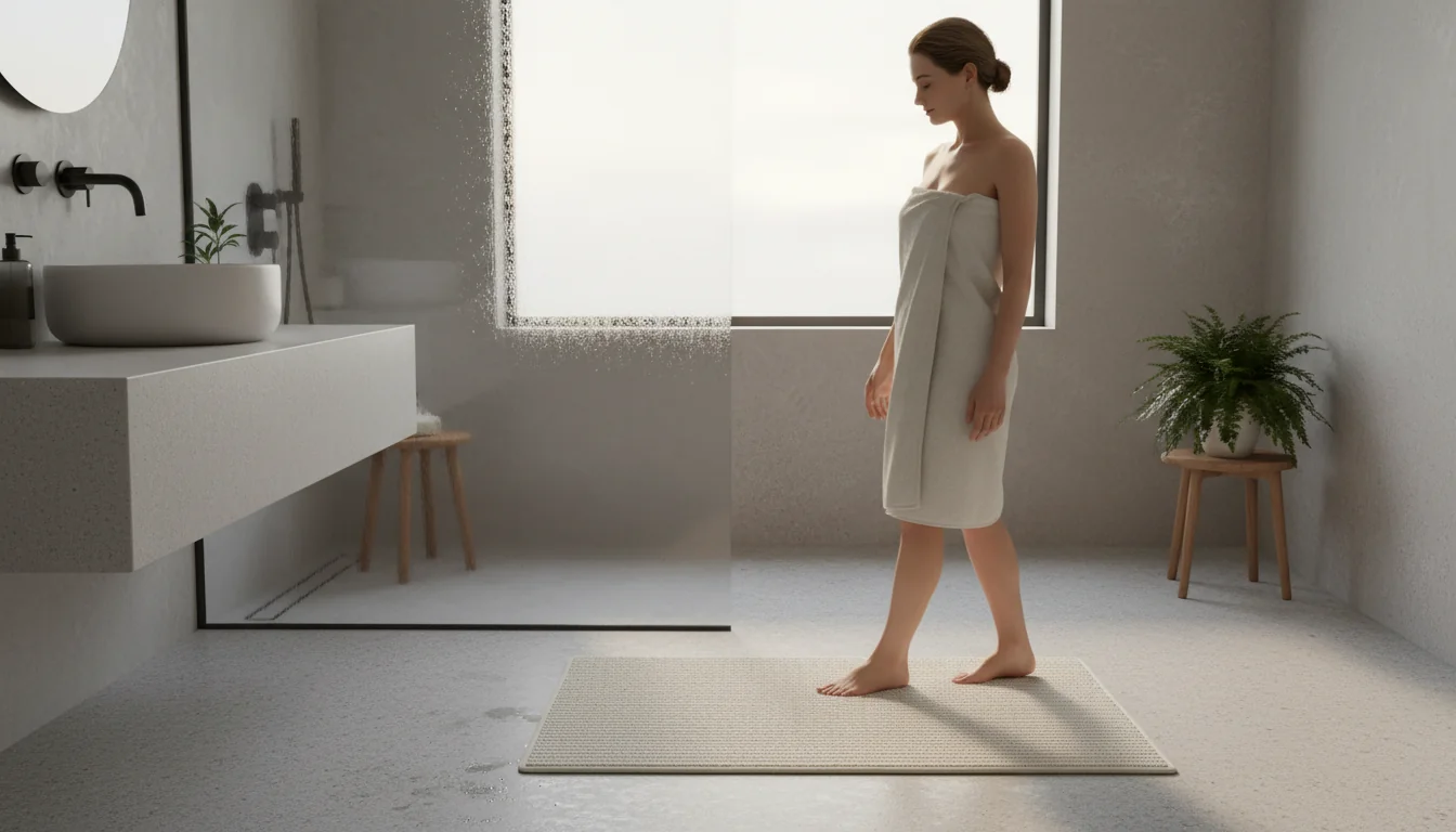 Tapis de bain premium pour salle de bain design minimaliste - ambiance