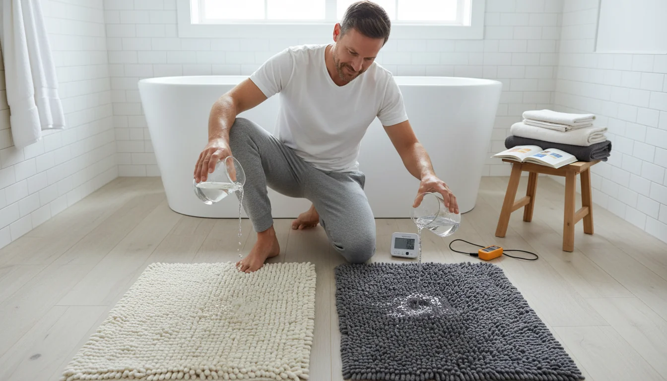 Tapis de bain en coton ou microfibre: lequel absorbe mieux ? - decor