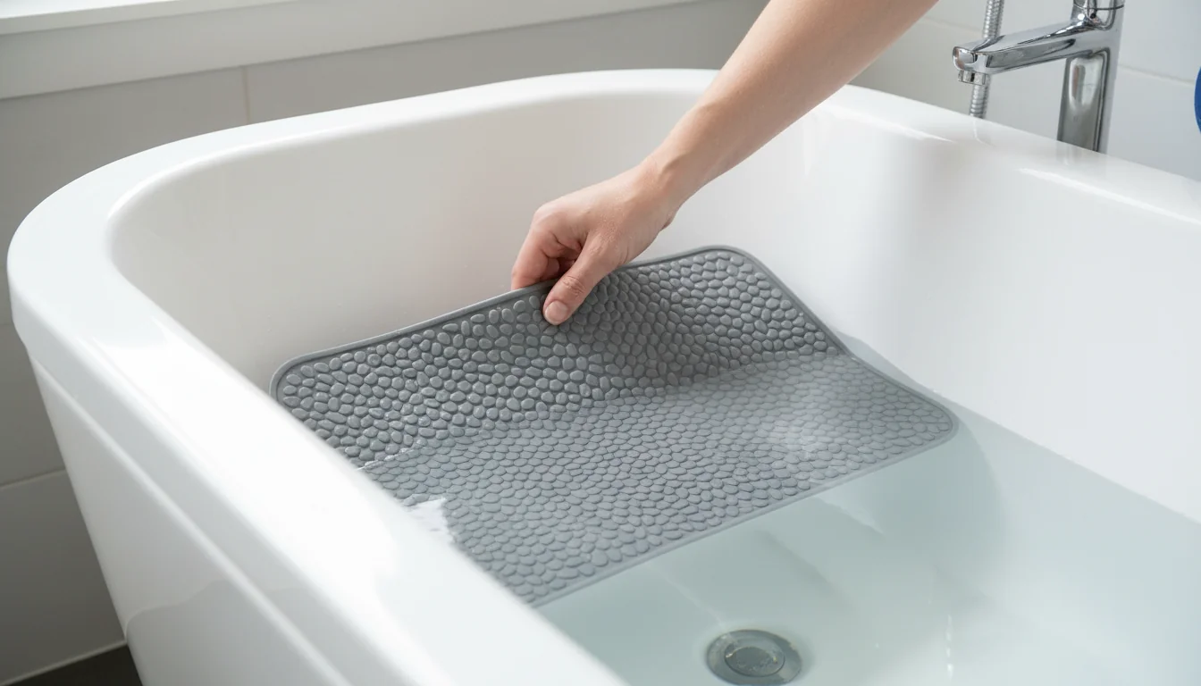 Tapis de baignoire transparent ou coloré: sécurité visuelle - tutorial