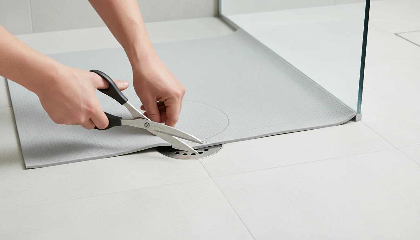 Walk-In Shower Bath Mat Cut to Fit (Cutouts) - detail