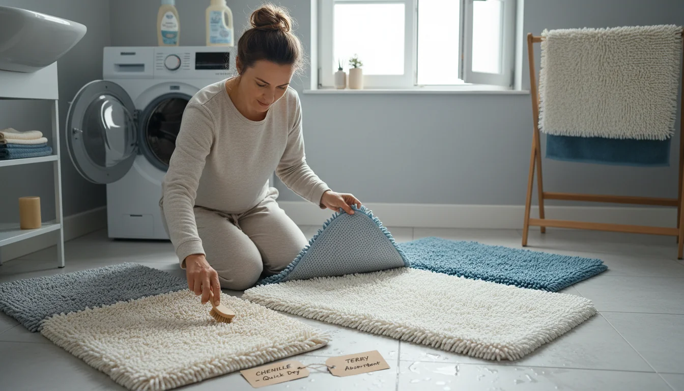 Tapis de bain chenille ou éponge: confort et entretien - decor