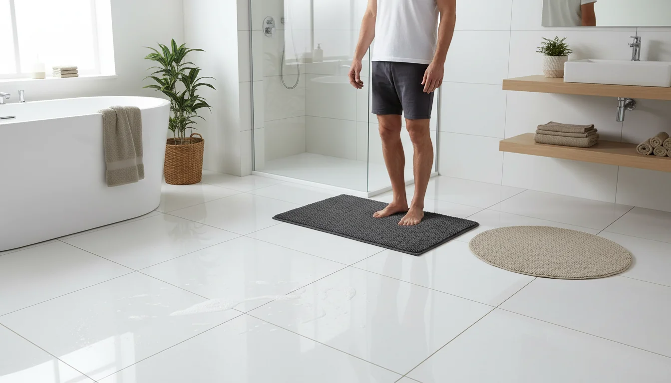 Tapis de bain absorbants pour sol carrelé très glissant - decor