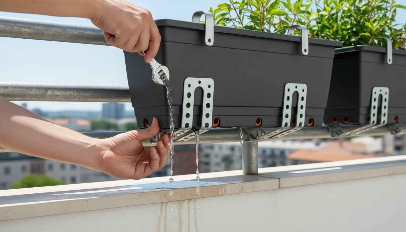 Jardinières sécurisées sur garde-corps : fixation et drainage - tutorial