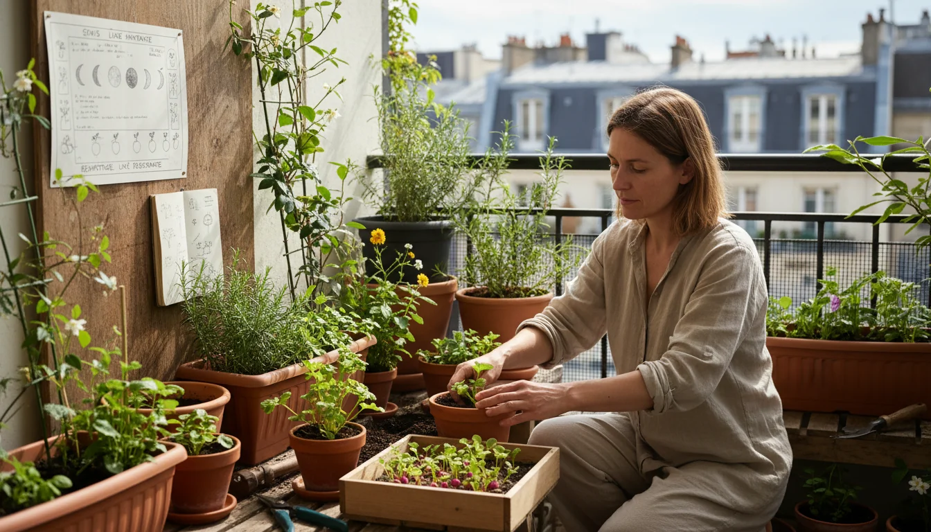 Lune et jardinage doux : rythmes naturels sur votre balcon - decor