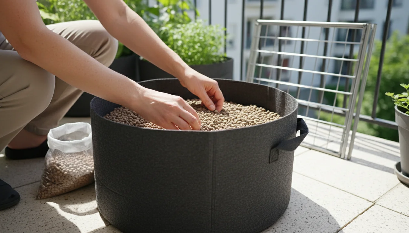Treillis de balcon: faire grimper haricots et pois en pot - tutorial