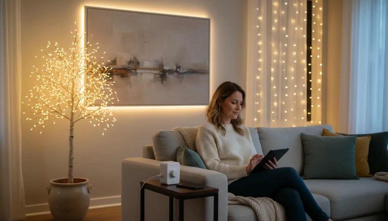 Arbres lumineux connectés: minuteries, variateurs, apps - decor
