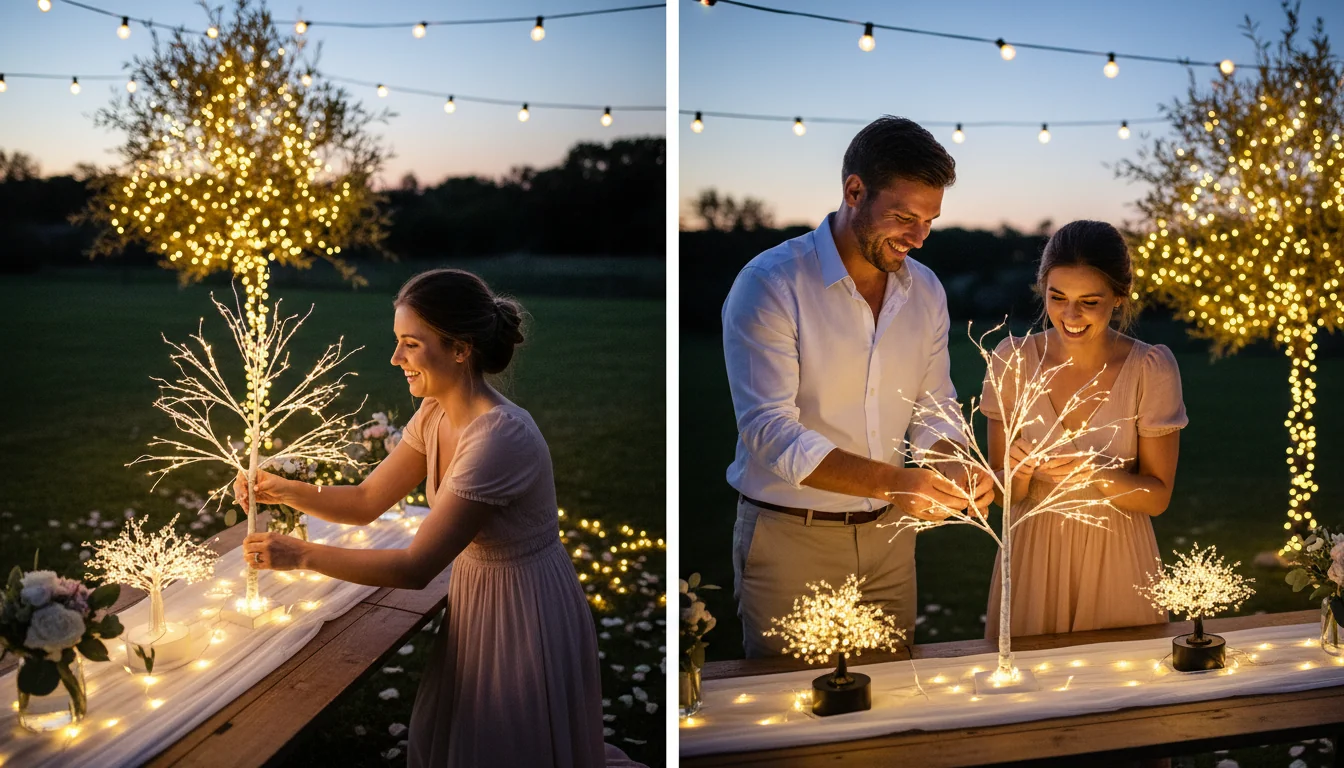 Arbres lumineux pour mariage: idées déco faciles - lifestyle