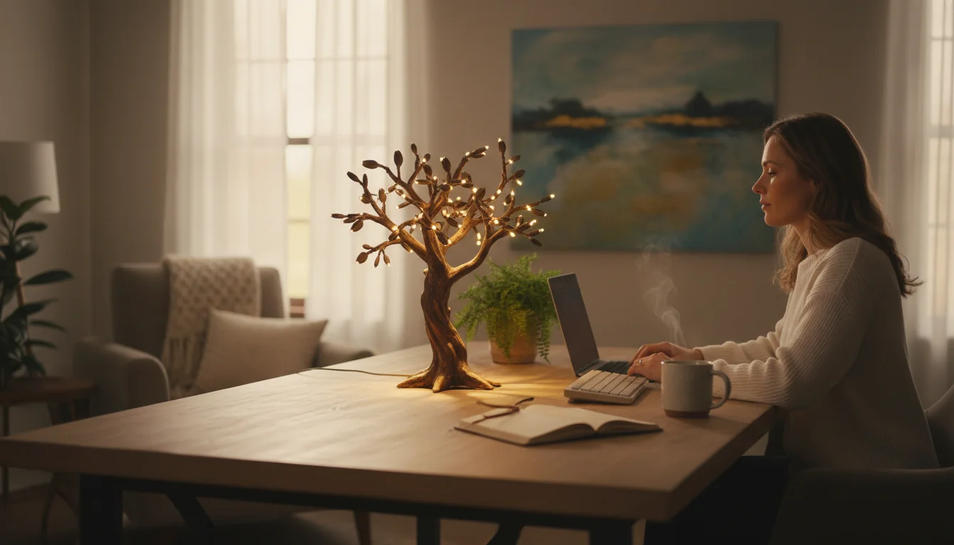 Bureau à la maison: booster le focus avec un arbre lumineux - ambiance