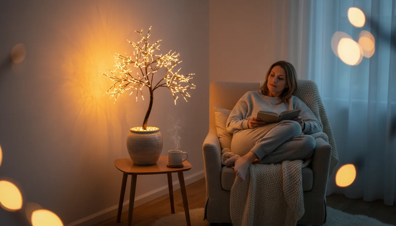 Arbre lumineux chambre: ambiance apaisante et sûre - ambiance