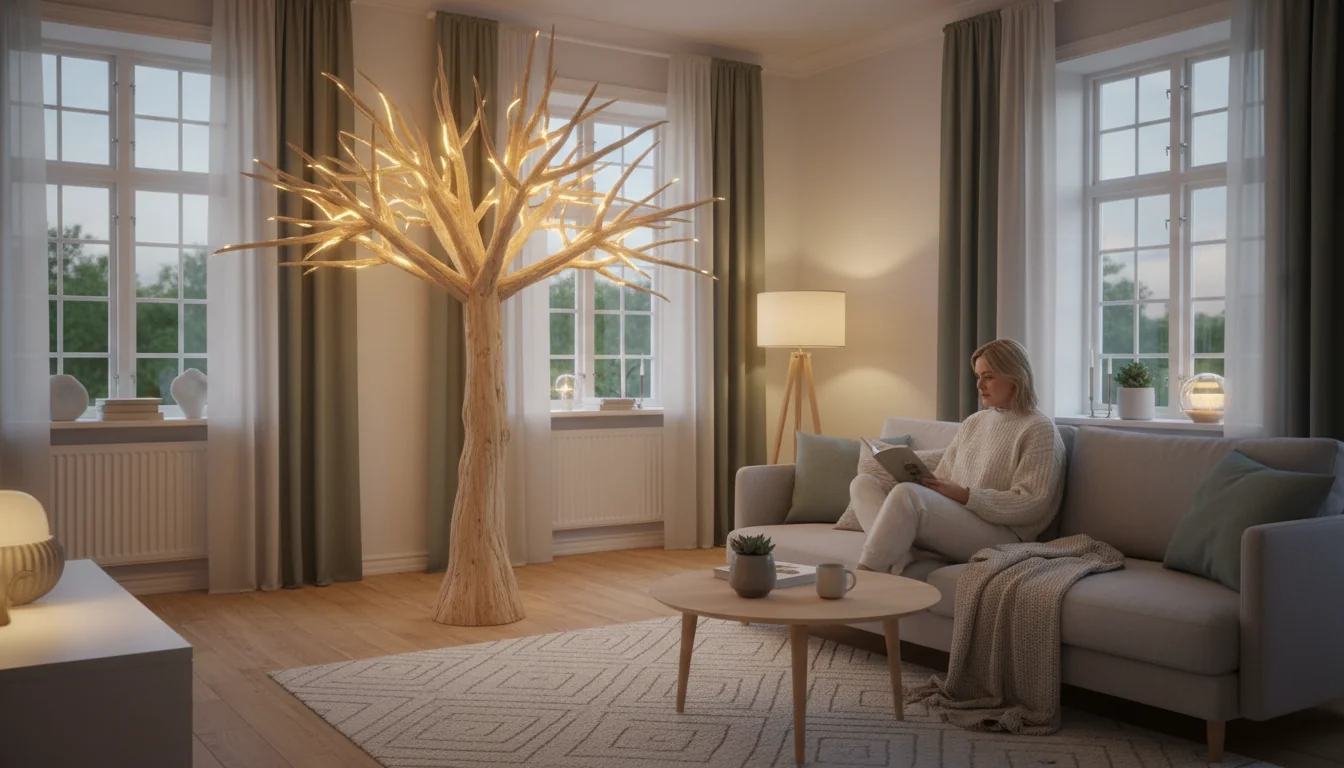 Style scandinave: intégrer un arbre lumineux naturel - ambiance