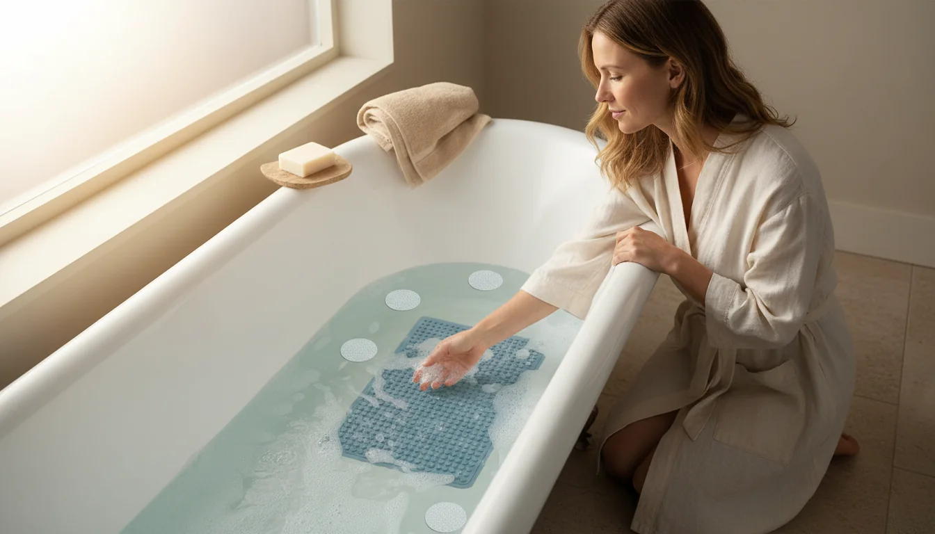 Tapis de douche vs stickers antidérapants: efficacité - ambiance
