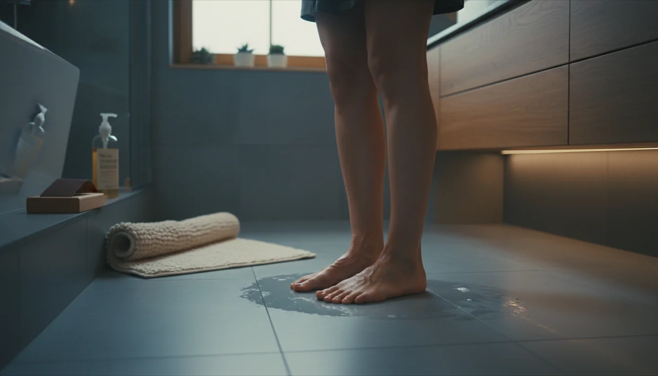 Équilibre précaire sur carrelage mouillé: solutions maison - ambiance