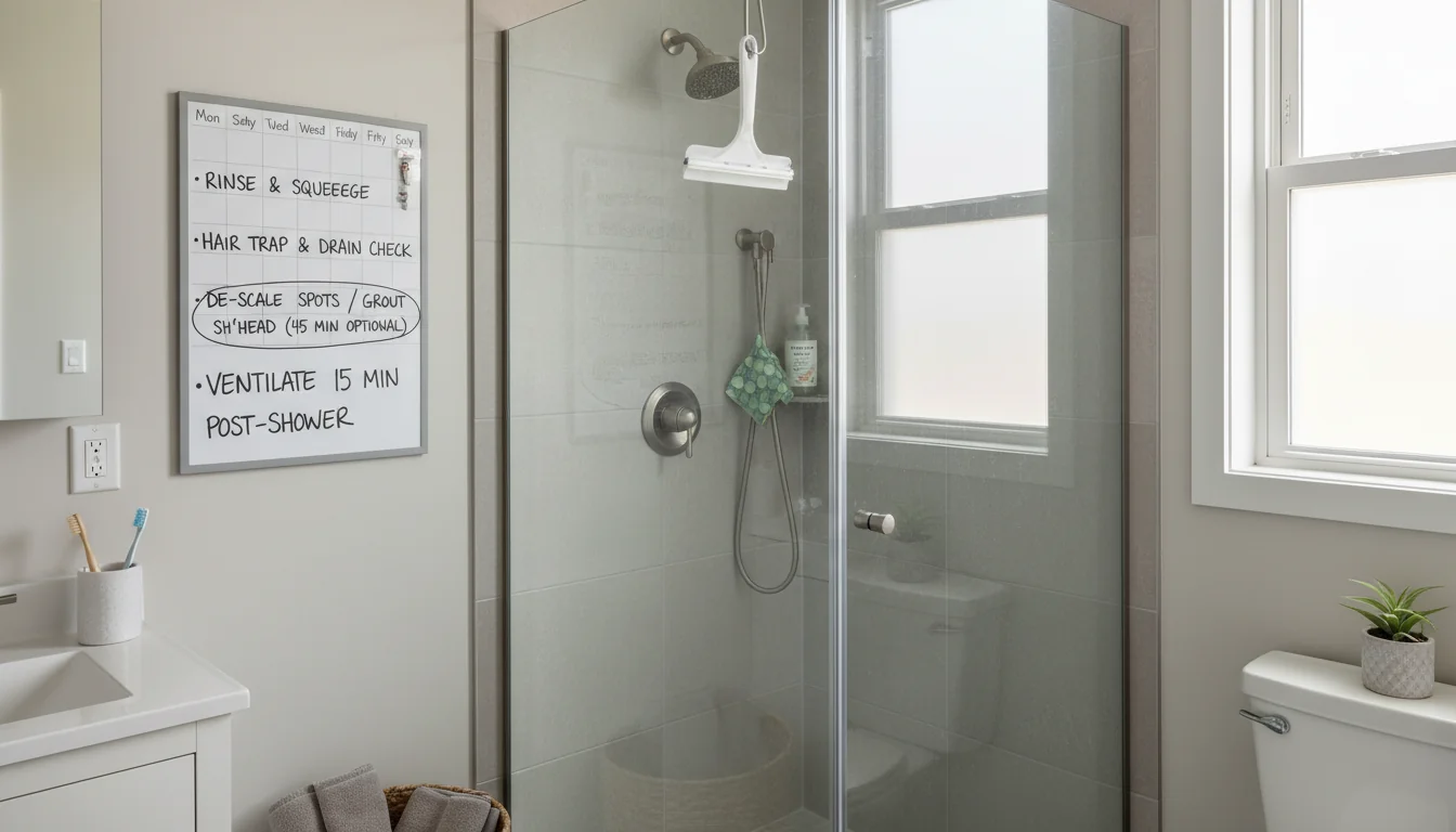 Entretien hebdomadaire de la douche: planning réaliste - decor