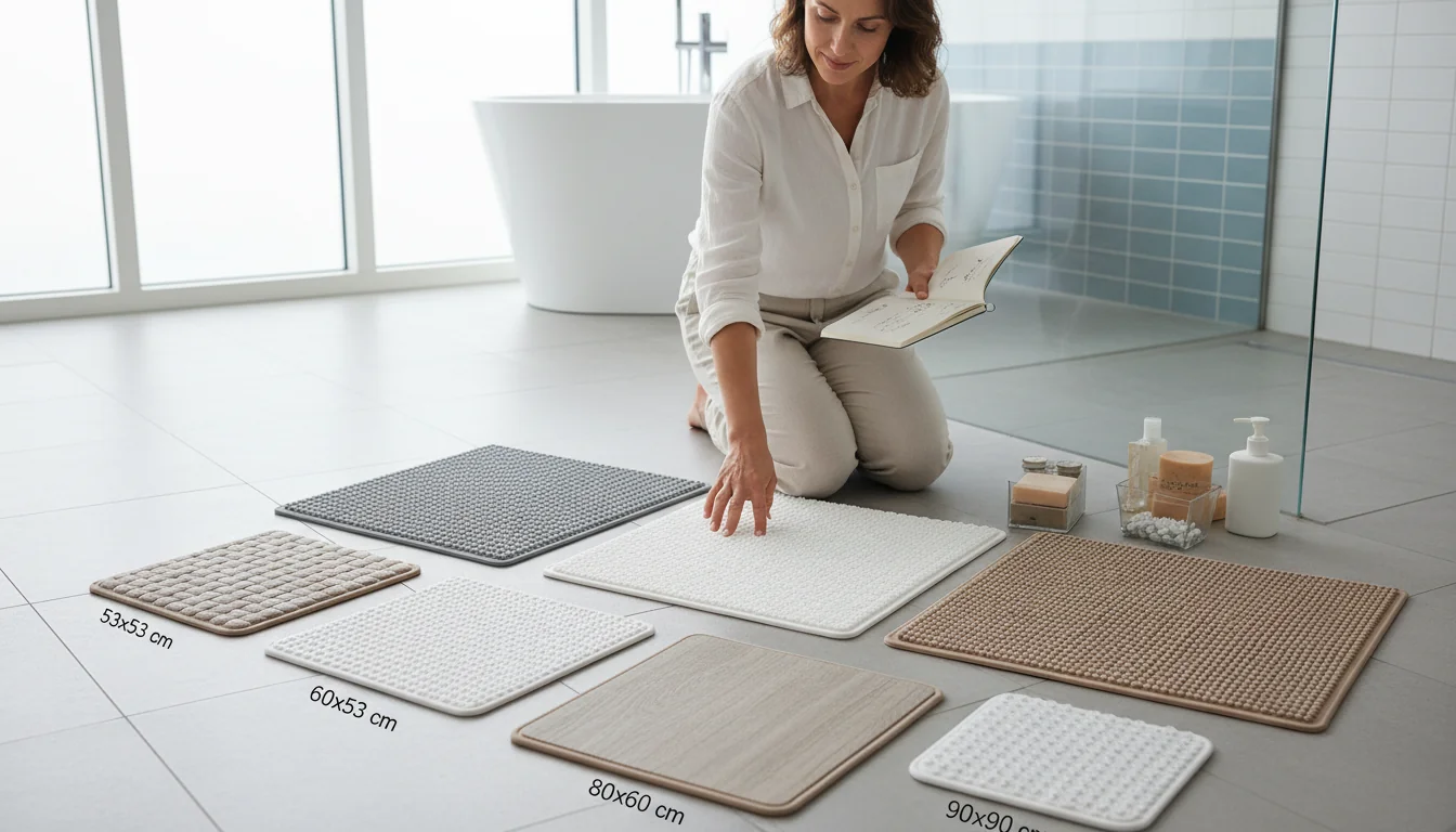 Tapis de douche antidérapants carrés: tailles et finitions - decor