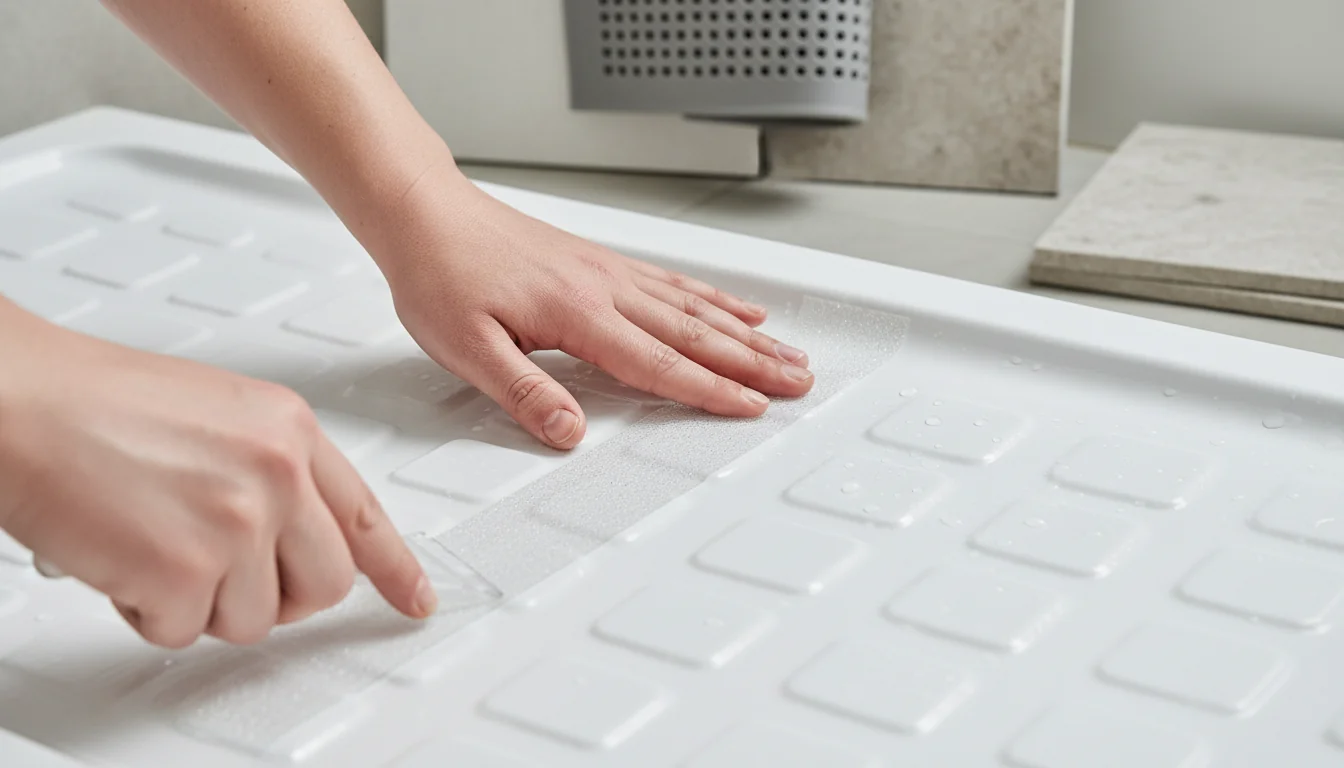 Kinderen die uitglijden onder de douche: beveiligen zonder te boren - detail