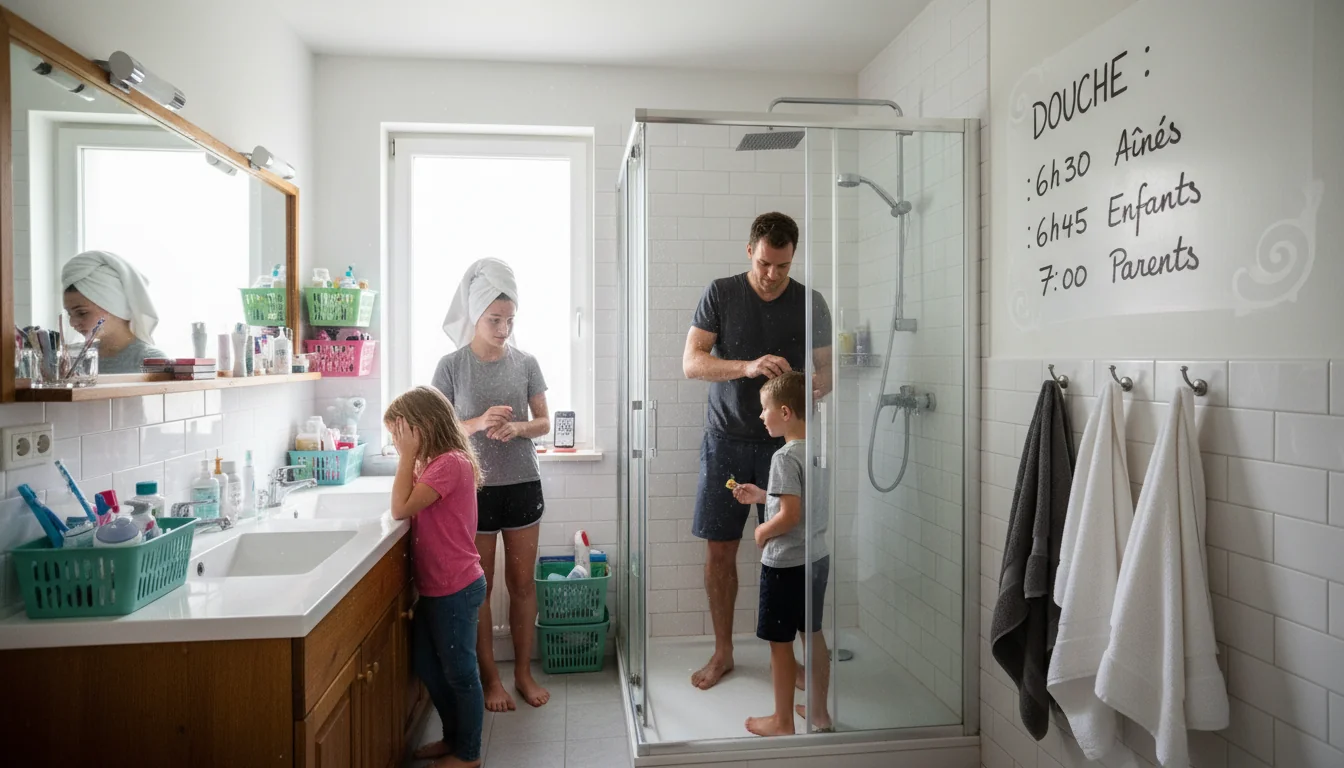 Routine hygiène famille nombreuse: douche fluide le matin - decor