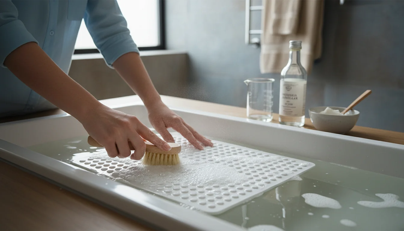 Détartrer un tapis de douche antidérapant sans l’abîmer - ambiance