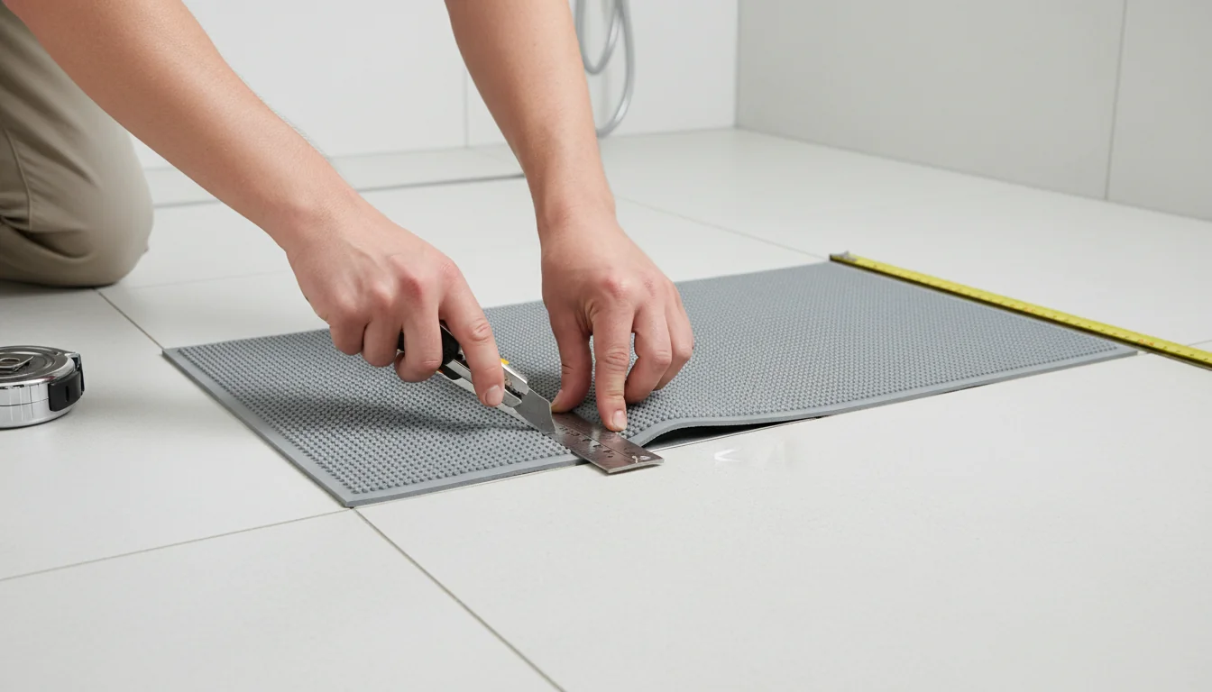 Adaptar una alfombrilla antideslizante a una ducha italiana a ras de suelo - detail