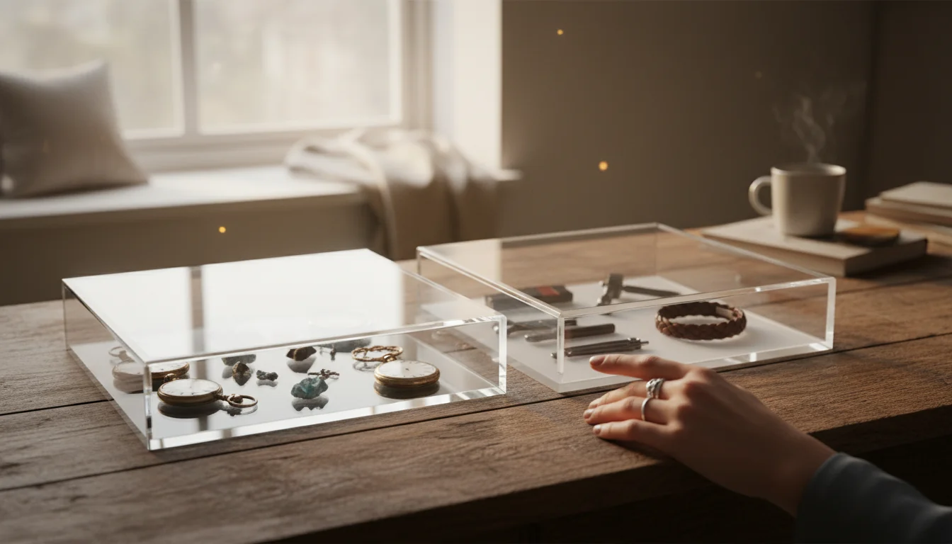 Acrylique vs polycarbonate : quel couvercle pour coffret - ambiance