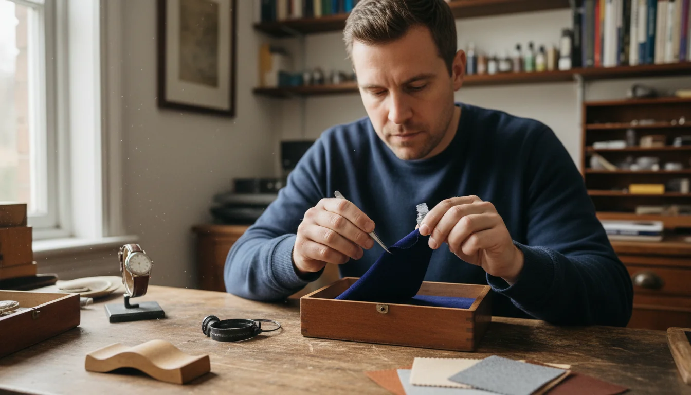 Réparer une doublure décollée dans un étui à montre - lifestyle