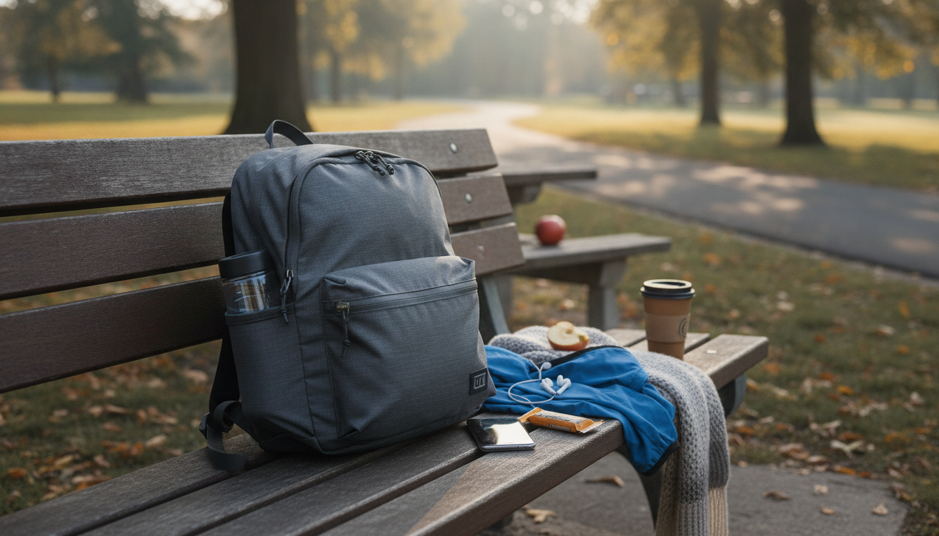 Sac à dos 10L noir porté à vélo pour une sortie urbaine