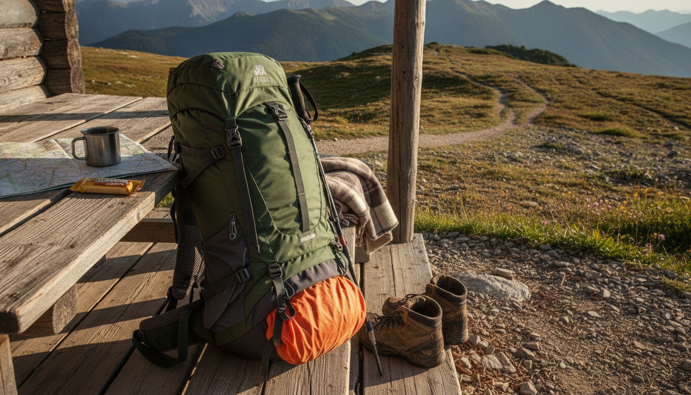 Sac à dos de randonnée homme intégré dans un environnement quotidien moderne et accueillant