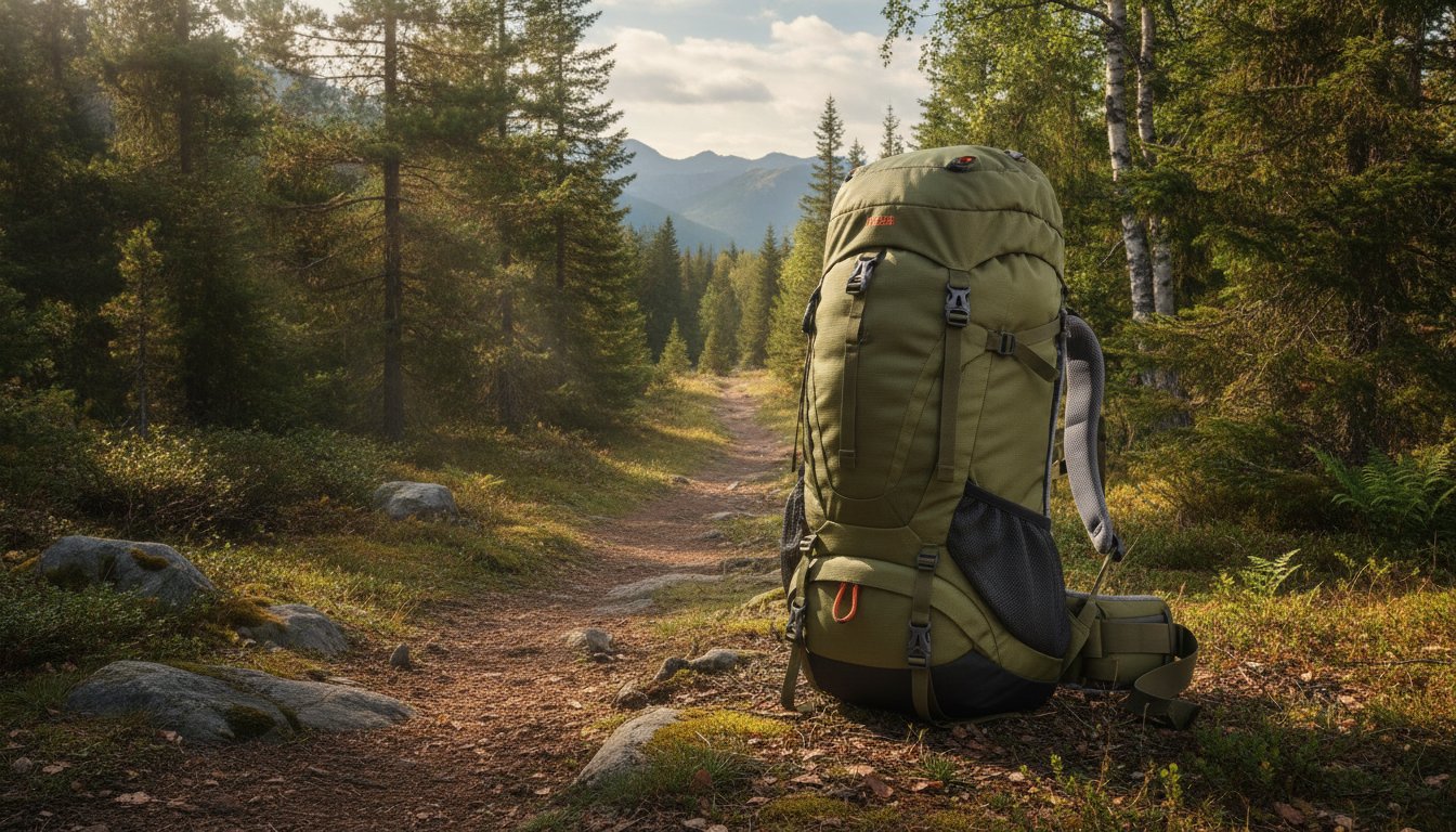 Sac à dos de randonnée 40L mis en valeur dans une ambiance décorative raffinée et harmonieuse