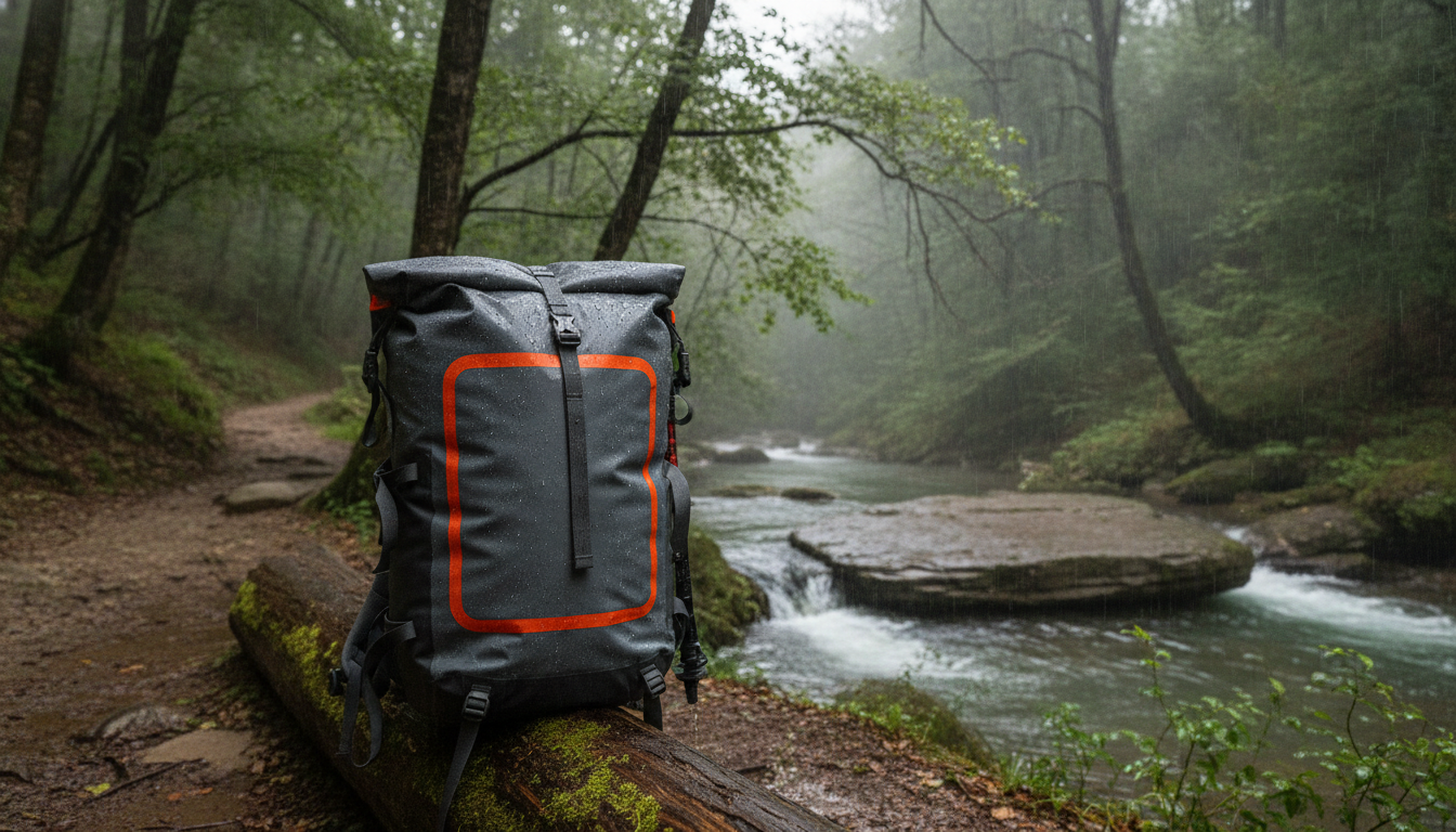 Sac à dos de randonnée étanche mis en valeur dans une ambiance décorative raffinée et harmonieuse