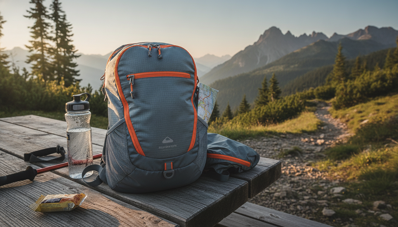 Petit sac à dos de randonnée intégré dans un environnement quotidien moderne et accueillant