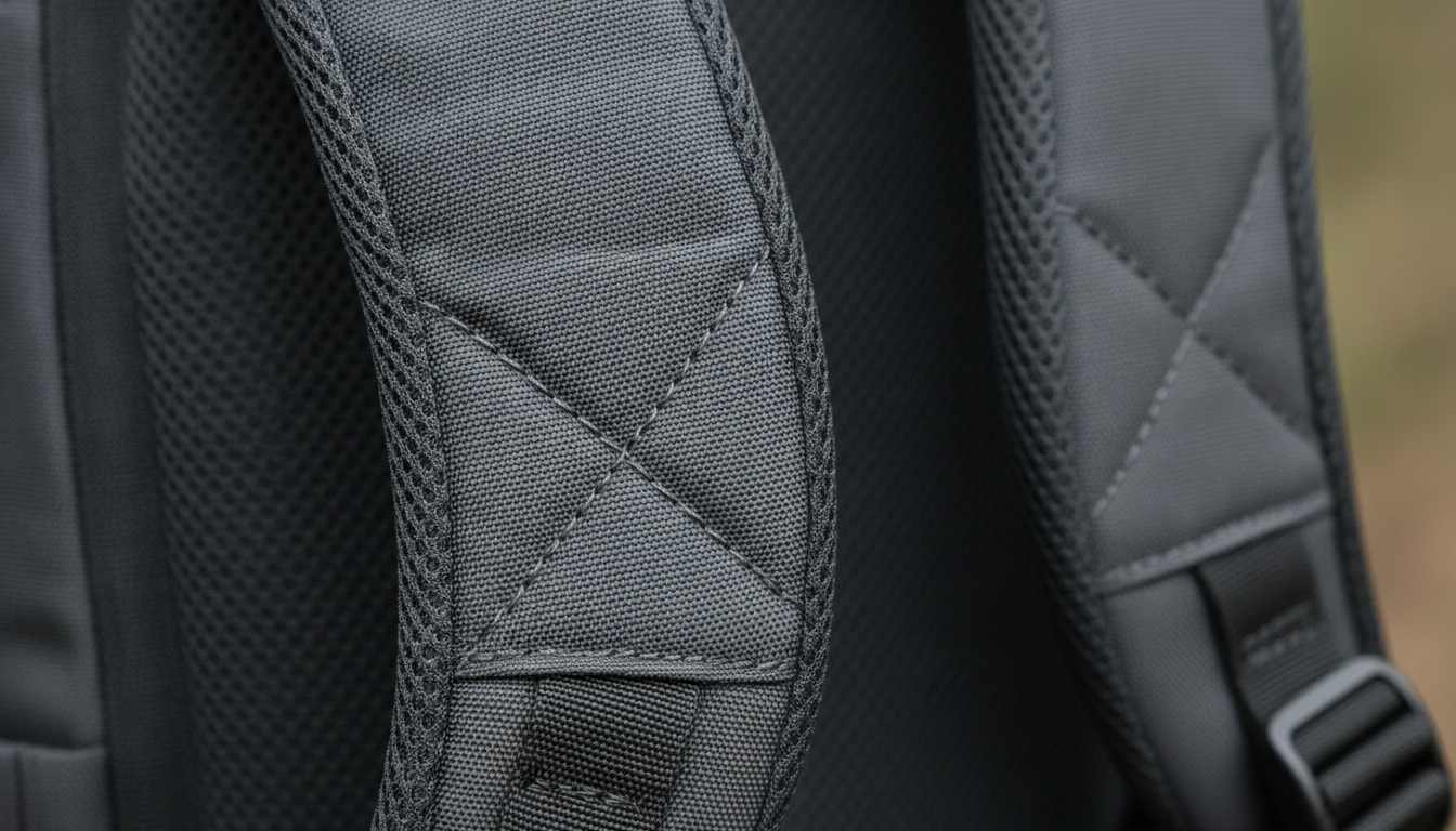 Vue détaillée du sac à dos confortable présentant ses caractéristiques distinctives
