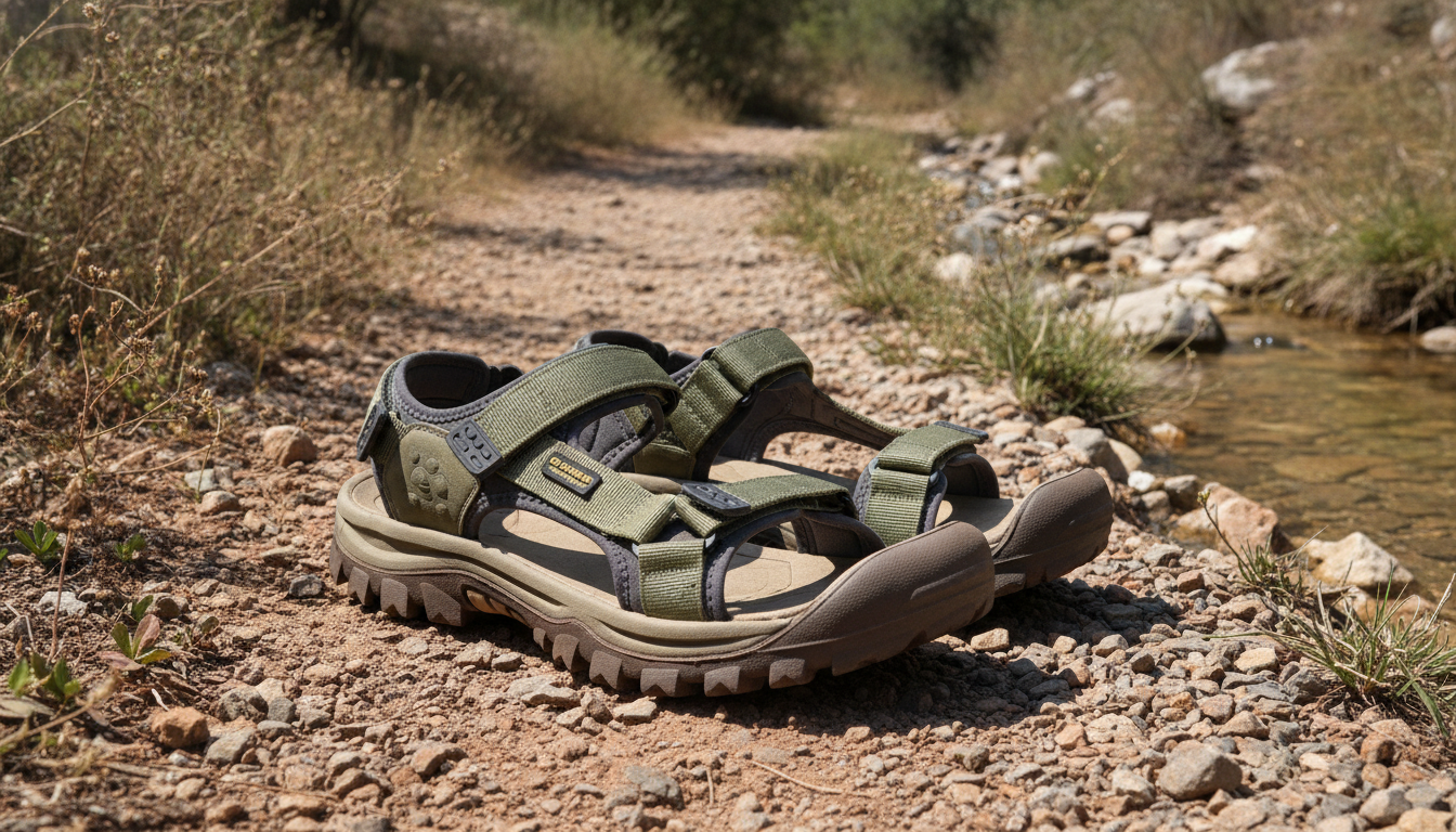 Sandales de Randonnée mis en valeur dans une ambiance décorative raffinée et harmonieuse