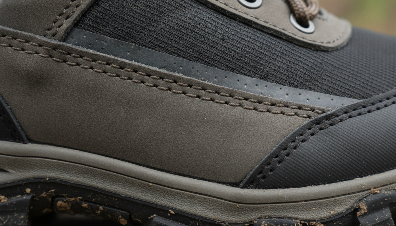 Vue détaillée du botte randonnée imperméable présentant ses caractéristiques distinctives