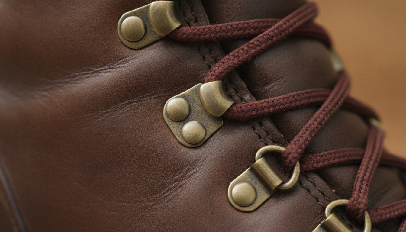 Vue détaillée du bottes randonnée cuir présentant ses caractéristiques distinctives