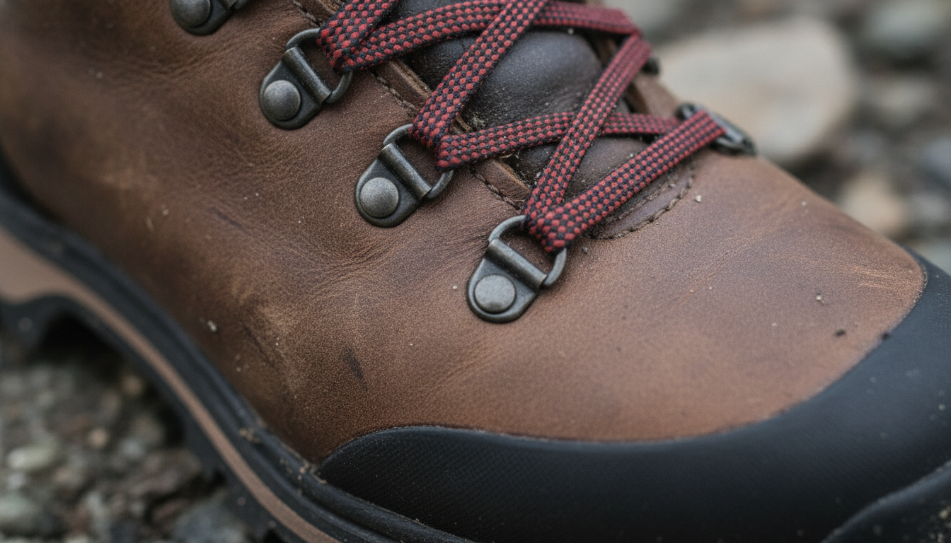 Vue détaillée du chaussure montante randonnée présentant ses caractéristiques distinctives