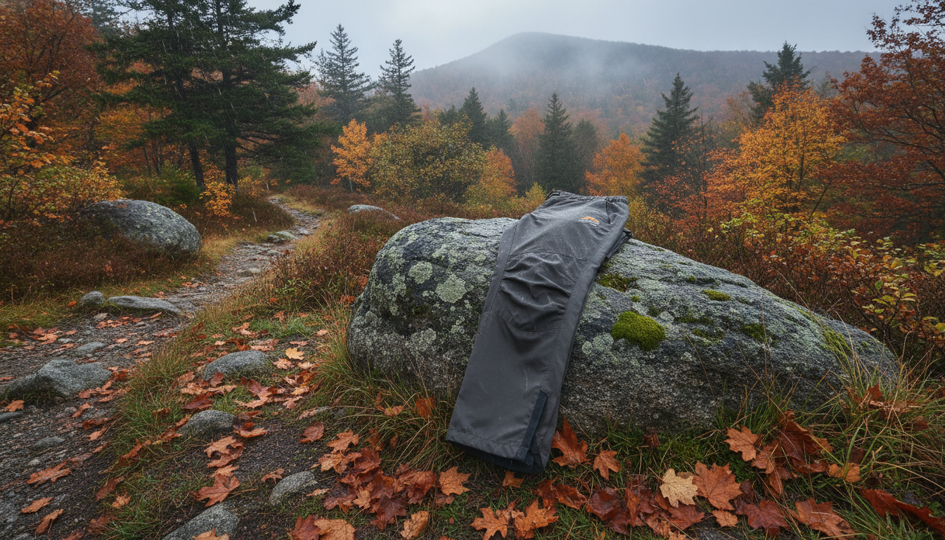 pantalon randonnée automne mis en valeur dans une ambiance décorative raffinée et harmonieuse