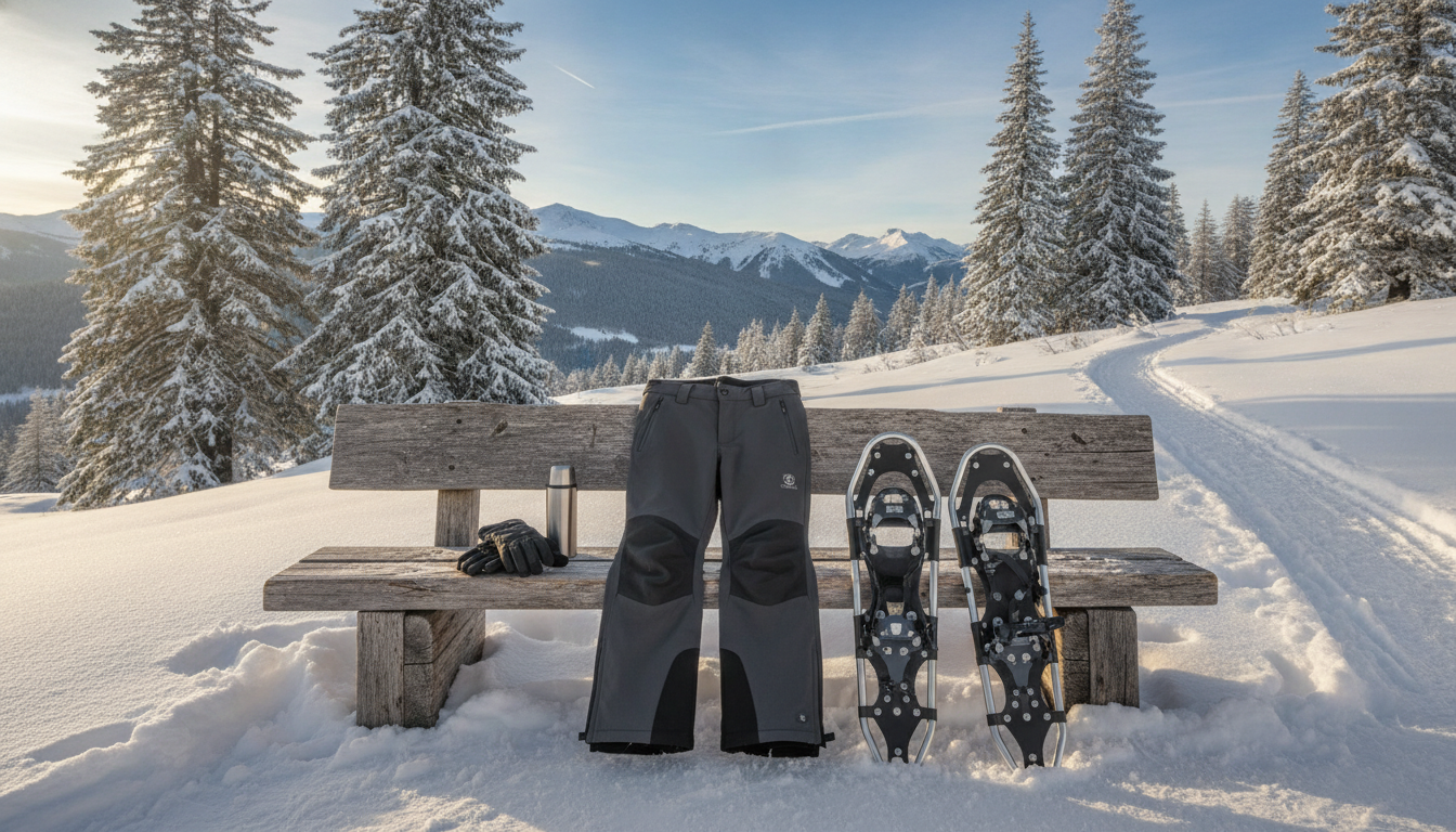 pantalon randonnée neige mis en valeur dans une ambiance décorative raffinée et harmonieuse