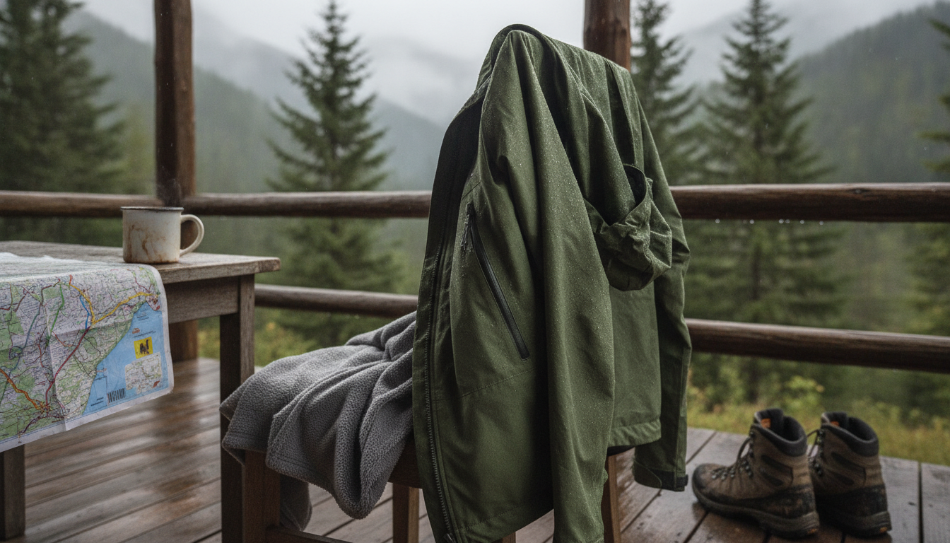 veste imperméable homme randonnée intégré dans un environnement quotidien moderne et accueillant