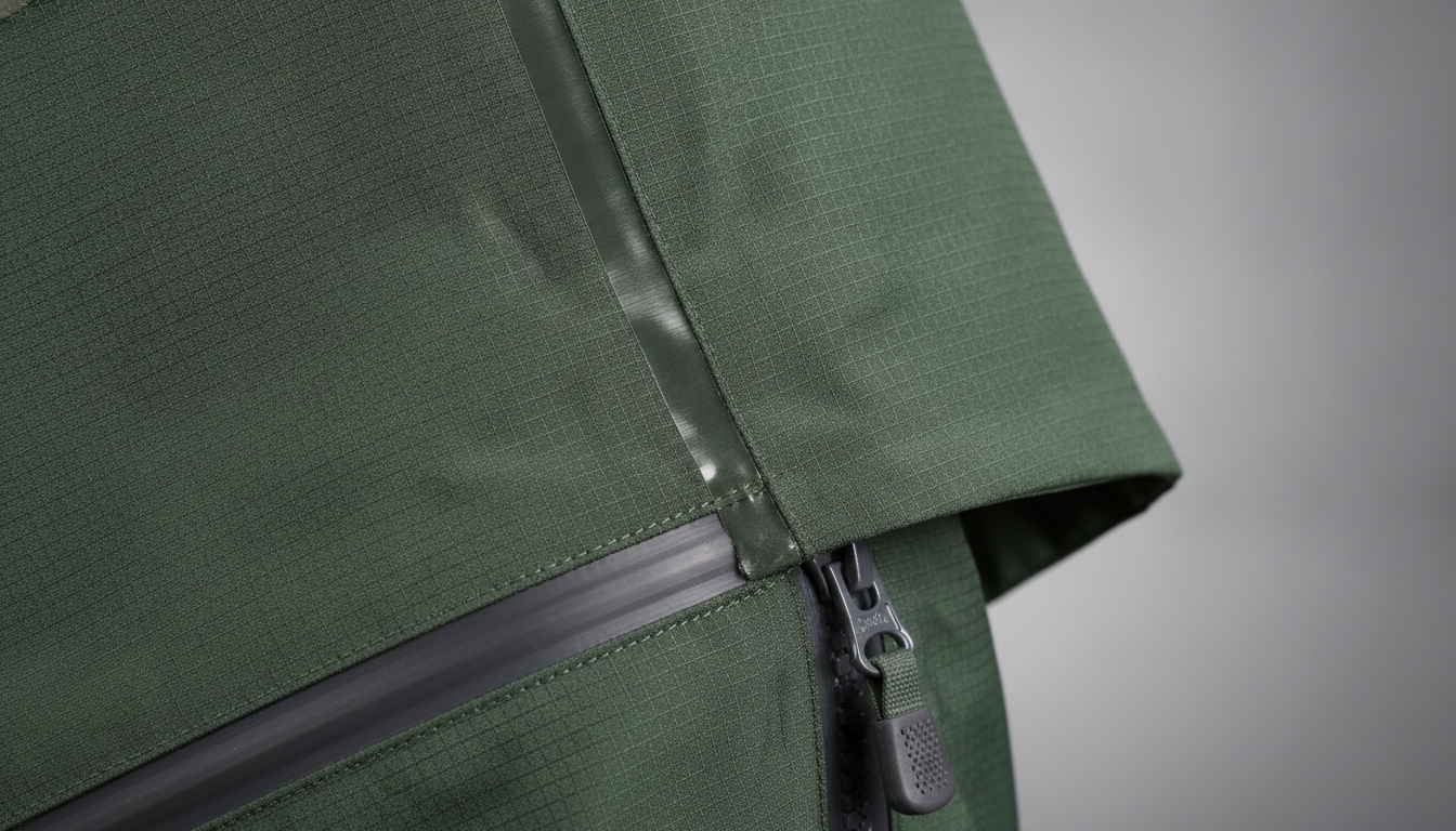 Vue détaillée du veste imperméable homme randonnée présentant ses caractéristiques distinctives
