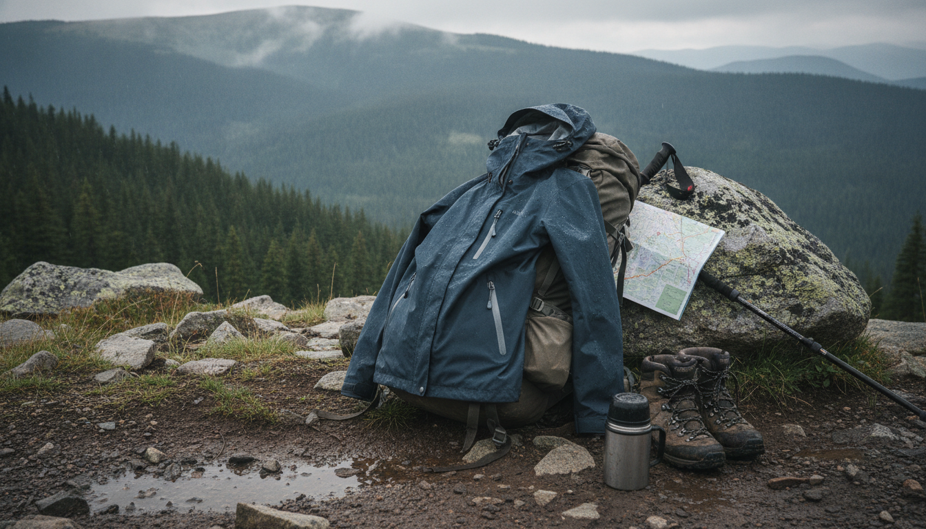 veste imperméable femme randonnée intégré dans un environnement quotidien moderne et accueillant
