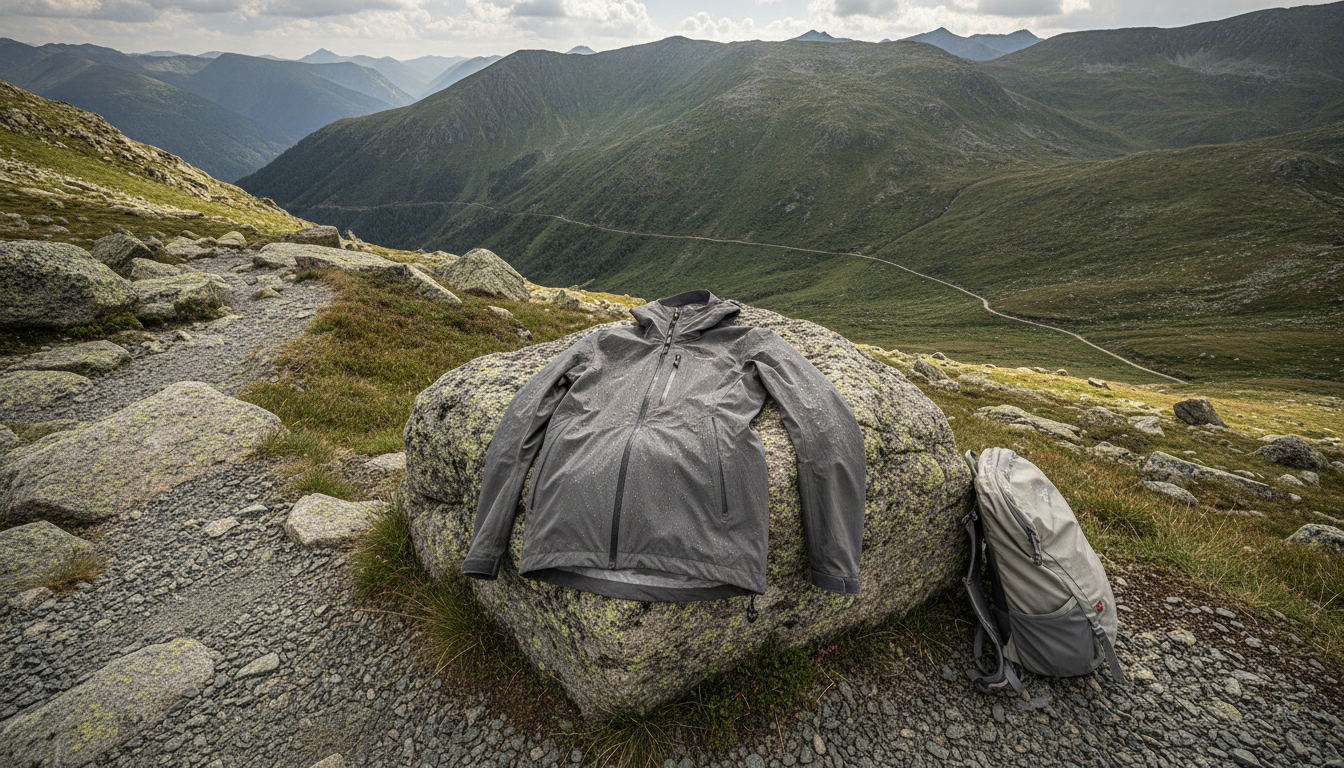 veste légère randonnée mis en valeur dans une ambiance décorative raffinée et harmonieuse