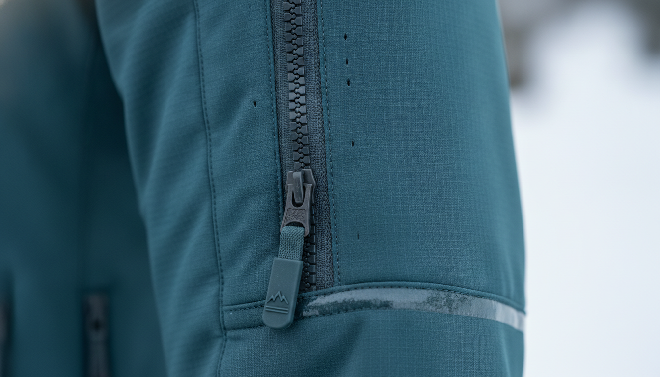 Vue détaillée du veste randonnée hiver femme présentant ses caractéristiques distinctives