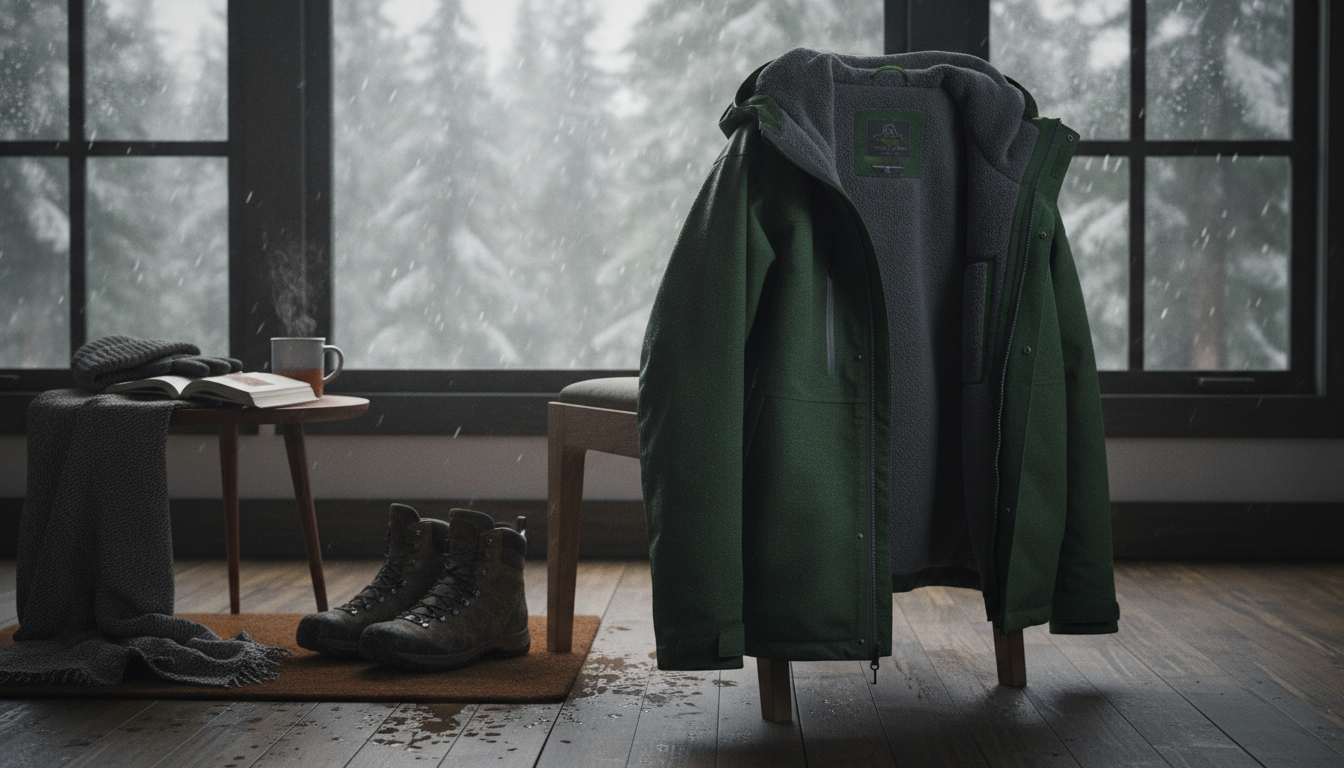 veste chaude imperméable homme intégré dans un environnement quotidien moderne et accueillant