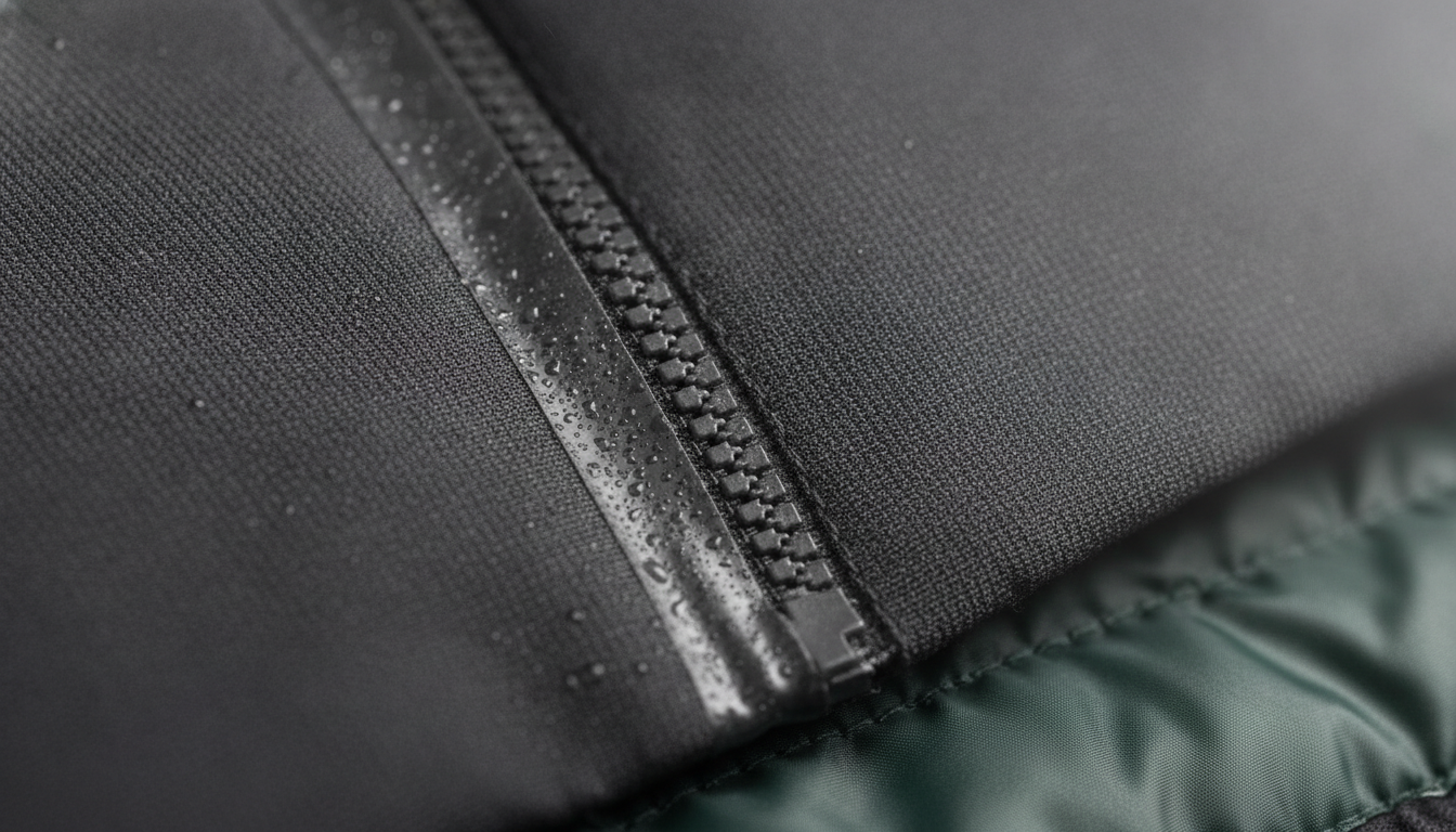 Vue détaillée du veste chaude imperméable homme présentant ses caractéristiques distinctives